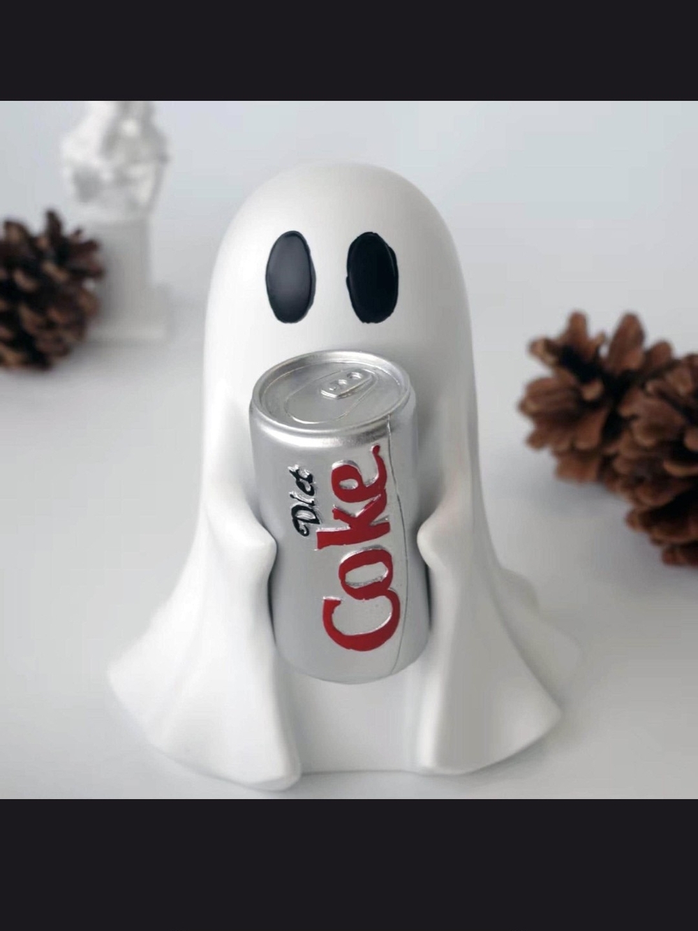 White Ghost Ceramic Can Holder - Decorative Home Art